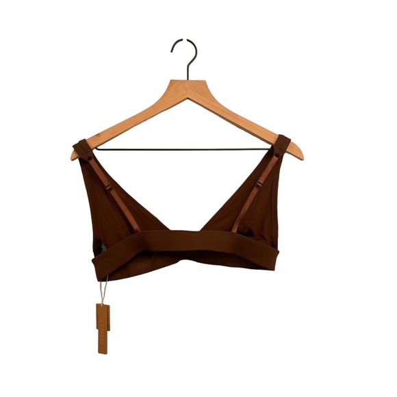 SKIMS SIGNATURE SWIM PLUNGE BIKINI TOP Large Cocoa NWT - Picture 6 of 8